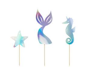 PartyDeco Taarttopper Zeemeermin (3 st mix 24,5 cm) PartyDeco Taarttopper Zeemeermin (3 st mix 24,5 cm)