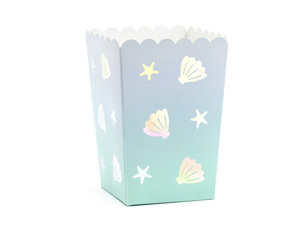 PartyDeco Popcornbakjes Zeemeermin (6 st 7 x 7 x 12 cm) PartyDeco Popcornbakjes Zeemeermin (6 st 7 x 7 x 12 cm)