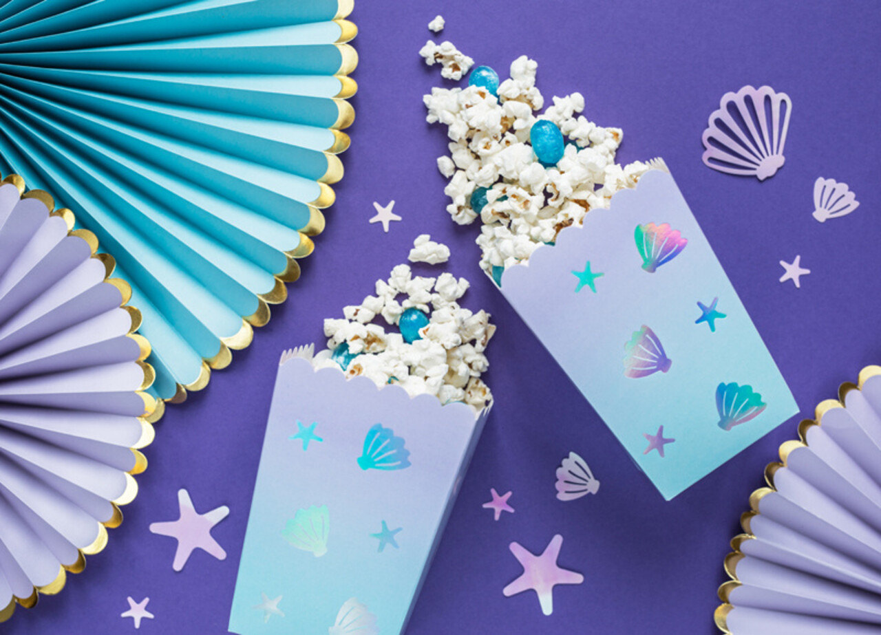 PartyDeco Popcornbakjes Zeemeermin (6 st 7 x 7 x 12 cm) PartyDeco Popcornbakjes Zeemeermin (6 st 7 x 7 x 12 cm)