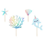 PartyDeco Taarttopper Zeemeermin (4 st mix 10-15 cm) PartyDeco Taarttopper Zeemeermin (4 st mix 10-15 cm)