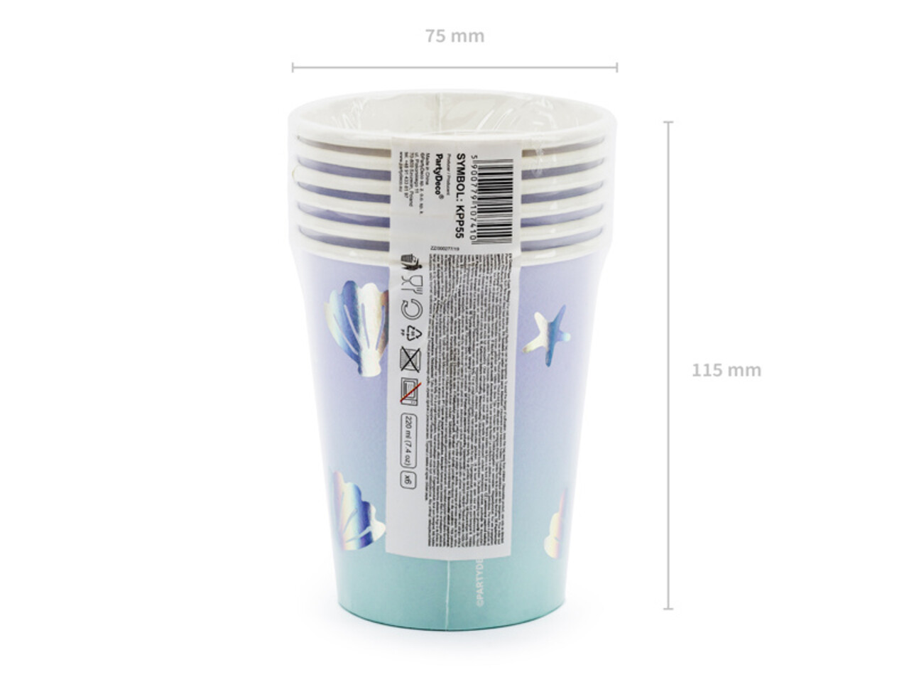 PartyDeco Bekertjes Zeemeermin (6 st 220 ml) PartyDeco Bekertjes Zeemeermin (6 st 220 ml)