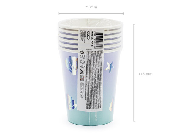 PartyDeco Bekertjes Zeemeermin (6 st 220 ml) PartyDeco Bekertjes Zeemeermin (6 st 220 ml)
