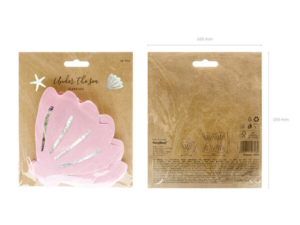 PartyDeco Servetten Zeemeermin (20 st 13 x 12 cm) PartyDeco Servetten Zeemeermin (20 st 13 x 12 cm)