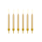 PartyDeco Taartkaarsjes goud (6 st 6 cm) PartyDeco Taartkaarsjes goud (6 st 6 cm)