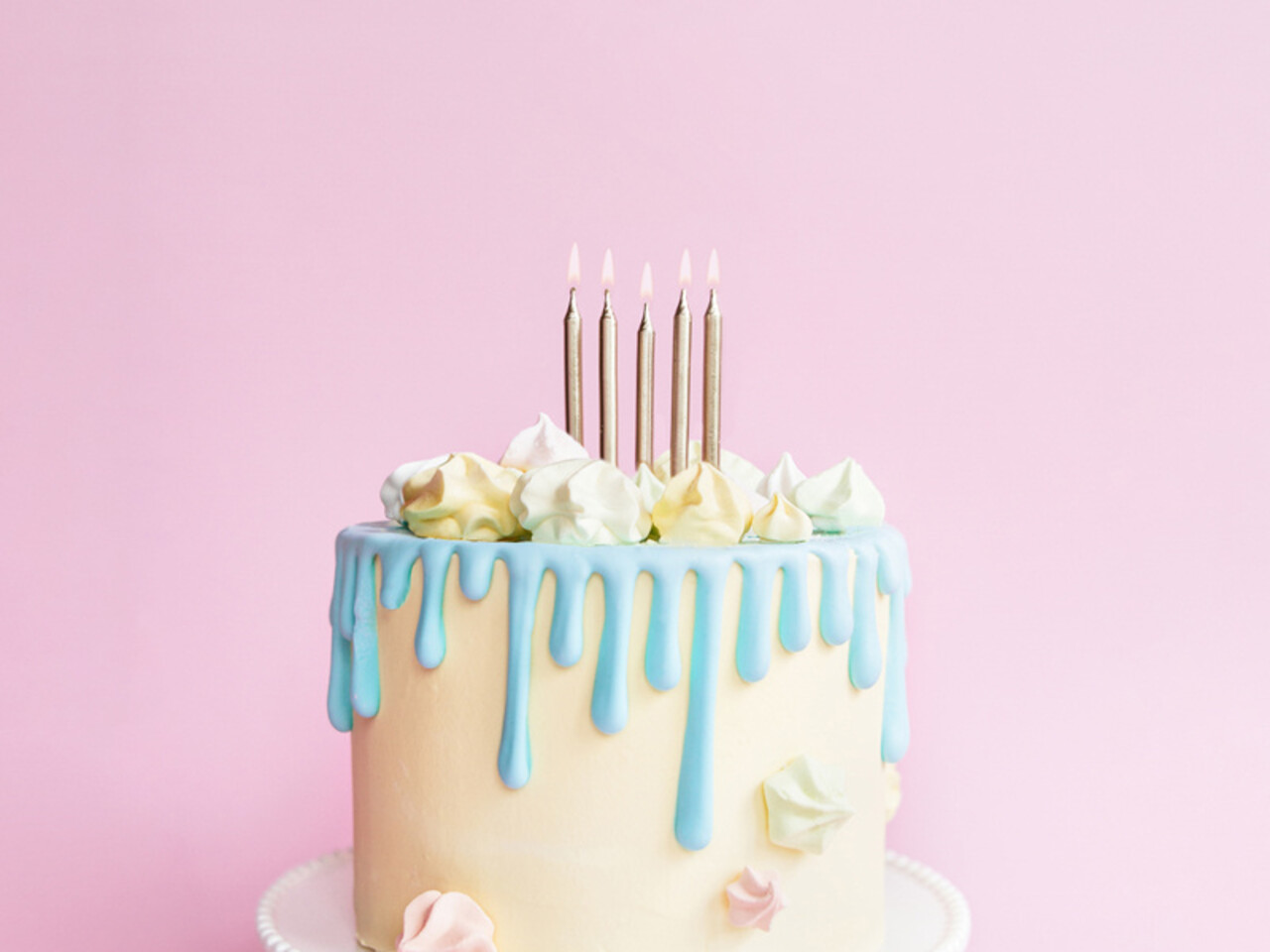 PartyDeco Taartkaarsjes goud (6 st 6 cm)