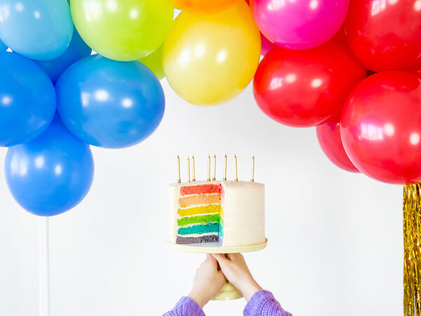 PartyDeco Taartkaarsjes goud (6 st 6 cm)
