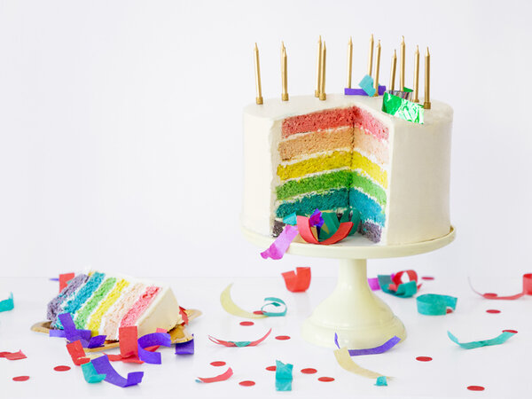 PartyDeco Taartkaarsjes goud (6 st 6 cm)