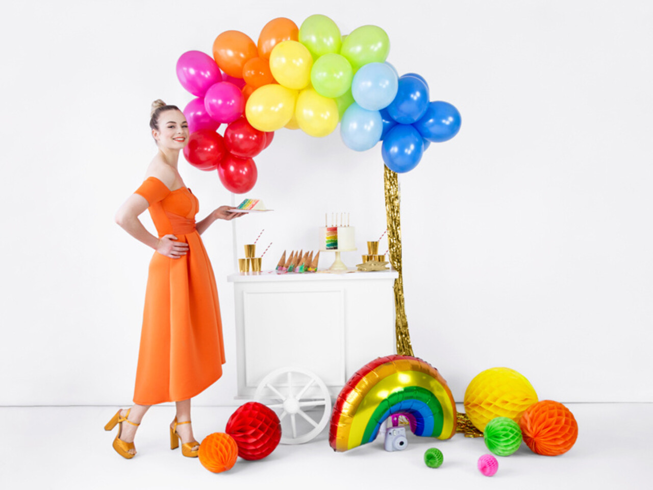 PartyDeco Taartkaarsjes goud (6 st 6 cm)