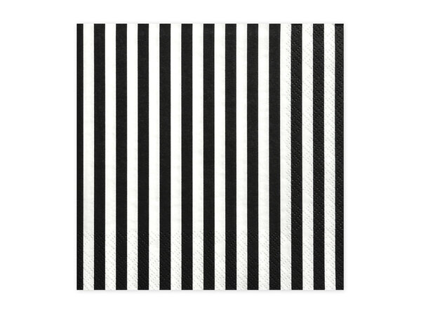 PartyDeco Servetten Zwart/wit (20 st 33 x 33 cm) PartyDeco Servetten Zwart/wit (20 st 33 x 33 cm)