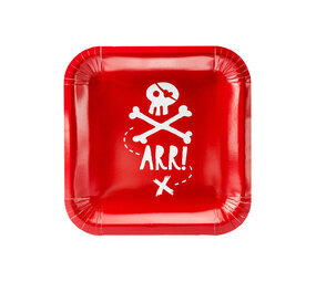 PartyDeco Bordjes Piraten (6 st 20 x 20 cm)