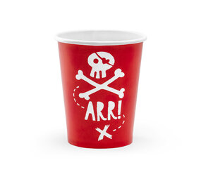 PartyDeco Bekertjes Piraten (6 st 220 ml)