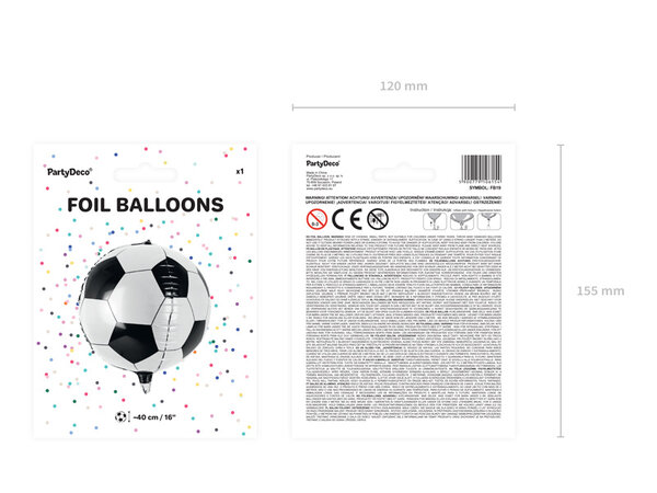 PartyDeco Folieballon Voetbal (40 cm) PartyDeco Folieballon Voetbal (40 cm)