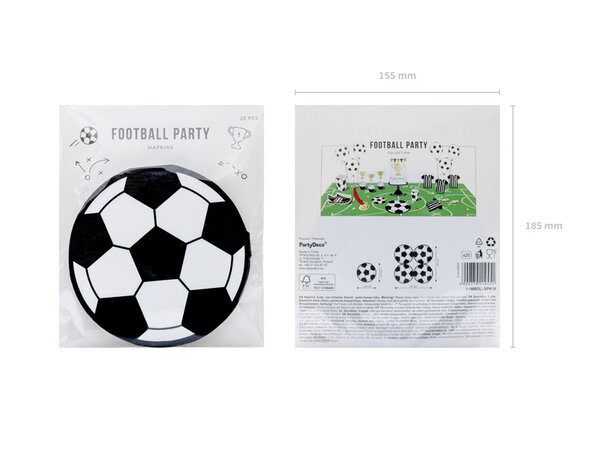 PartyDeco Servetten Voetbal (20 st)