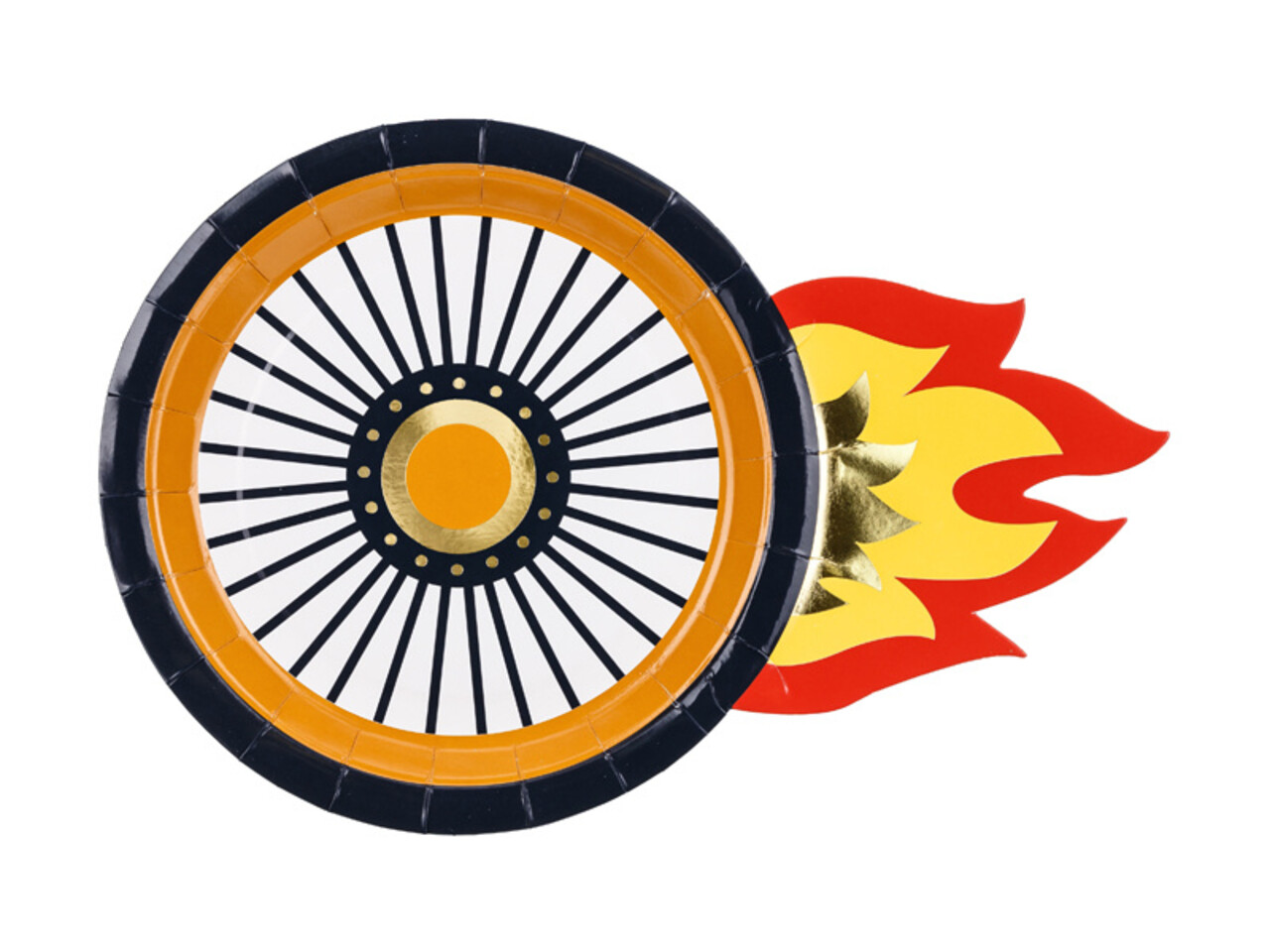 PartyDeco Bordjes Wiel (6 st 26 x 18 cm)