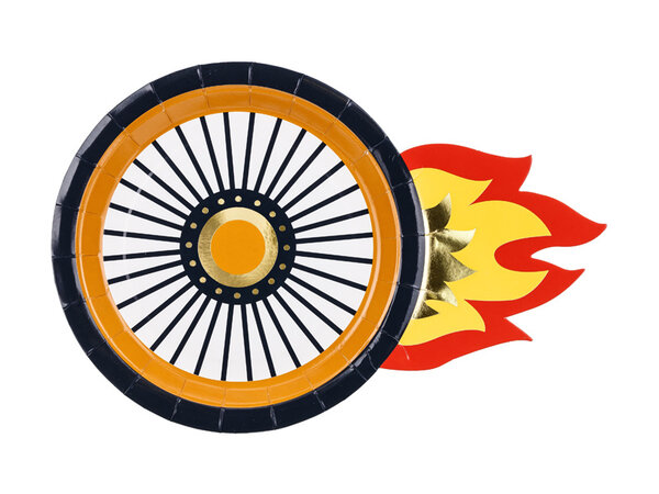 PartyDeco Bordjes Wiel (6 st 26 x 18 cm)