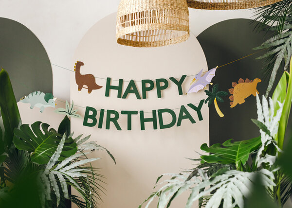 PartyDeco Slinger Happy Birthday Dino (3 m) PartyDeco Slinger Happy Birthday Dino (3 m)