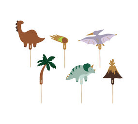 PartyDeco Taarttopper Dino (6 st mix 8-12 cm) PartyDeco Taarttopper Dino (6 st mix 8-12 cm)
