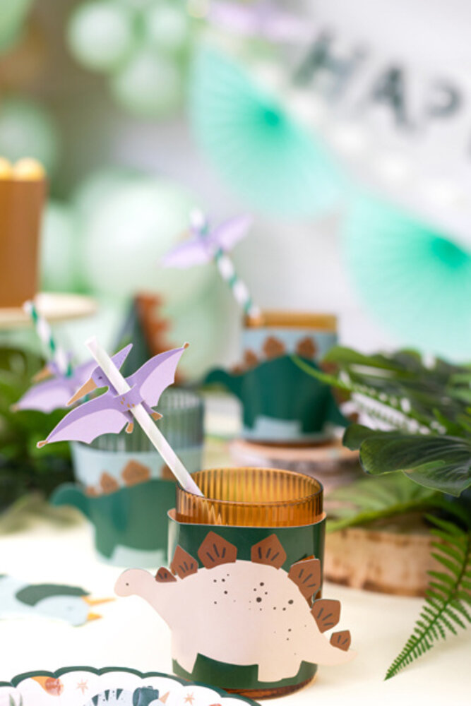 PartyDeco Rietjes Dino (6 st mix 19,5cm) PartyDeco Rietjes Dino (6 st mix 19,5cm)