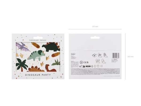 PartyDeco Tattoos Dino (tijdelijk, mix) PartyDeco Tattoos Dino (tijdelijk, mix)