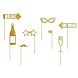PartyDeco Foto Props Let's Celebrate Goud (8 st mix) PartyDeco Foto Props Let's Celebrate Goud (8 st mix)