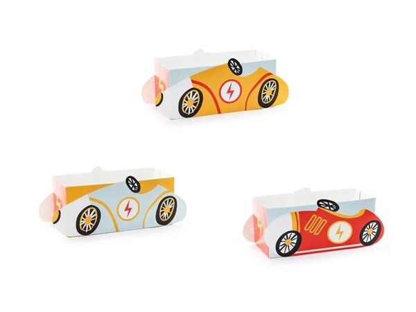 PartyDeco Snackdoosjes Cars (3 st 7,5 x 7,5 x 17 cm) PartyDeco Snackdoosjes Cars (3 st 7,5 x 7,5 x 17 cm)