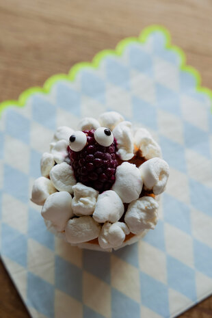 PartyDeco Servetten Blauw/wit geruit (20 st 33 x 33 cm)