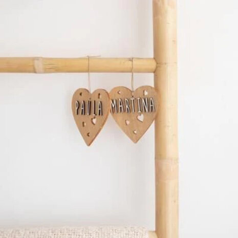 Vintiun Hanger Hartje Bruin - personaliseerbaar