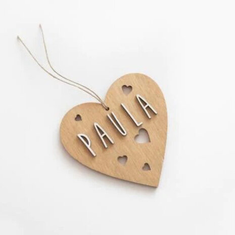 Vintiun Hanger Hartje Bruin - personaliseerbaar