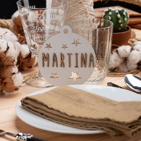 Vintiun Kerstbal Wit - personaliseerbaar Vintiun Kerstbal Wit - personaliseerbaar