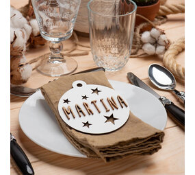 Vintiun Kerstbal Wit - personaliseerbaar Vintiun Kerstbal Wit - personaliseerbaar