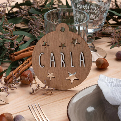 Vintiun Kerstbal Bruin - personaliseerbaar Vintiun Kerstbal Bruin - personaliseerbaar