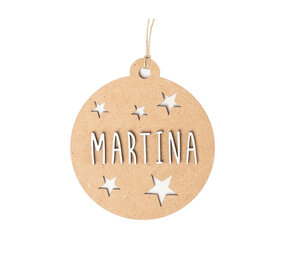 Vintiun Kerstbal Bruin - personaliseerbaar Vintiun Kerstbal Bruin - personaliseerbaar