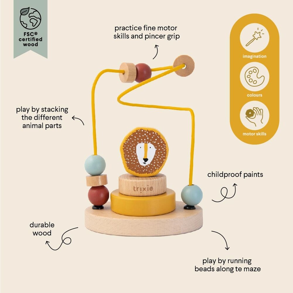 Trixie Houten kralenframe - Mr. Lion Trixie Houten kralenframe - Mr. Lion