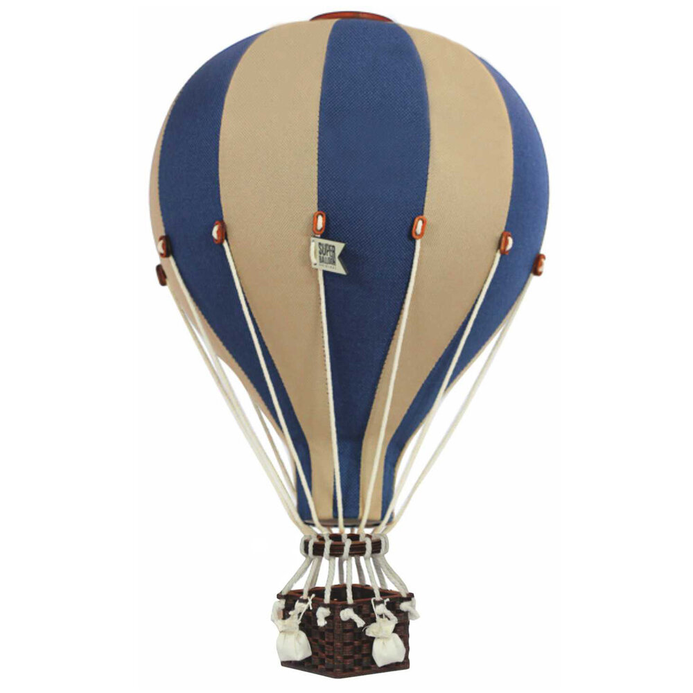 Super Balloon Luchtballon - beige en donkerblauw (Groot)