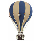 Super Balloon Luchtballon - beige en donkerblauw (Groot)