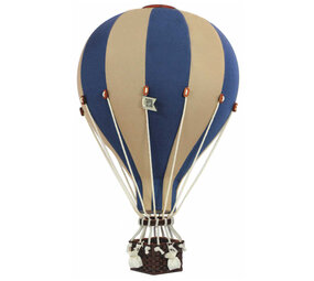 Super Balloon Luchtballon - beige en donkerblauw (Groot)