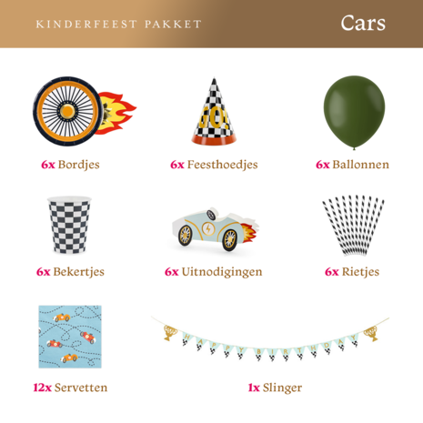 Balune Kinderfeest Pakket Cars (49 delig)