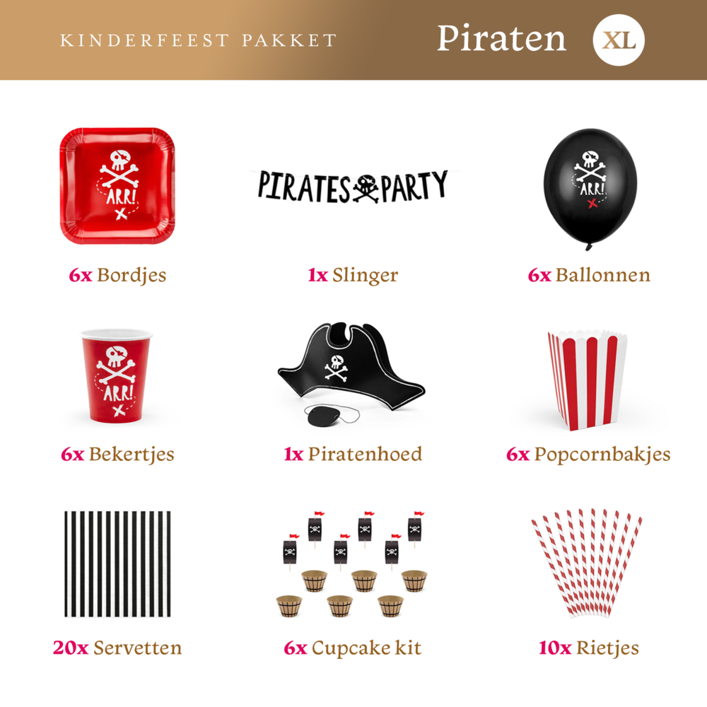 Balune Kinderfeest Pakket Piraten XL (62 delig)