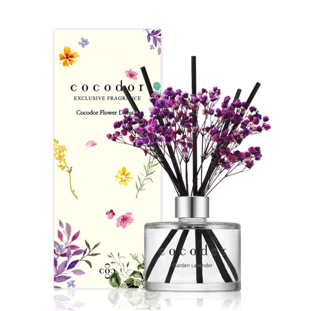 Geurstokjes met paarse droogbloemen Garden Lavender - 200 ml Geurstokjes met paarse droogbloemen Garden Lavender - 200 ml