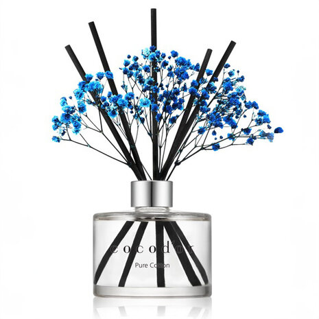 Geurstokjes met blauwe droogbloemen Pure Cotton - 200 ml Geurstokjes met blauwe droogbloemen Pure Cotton - 200 ml