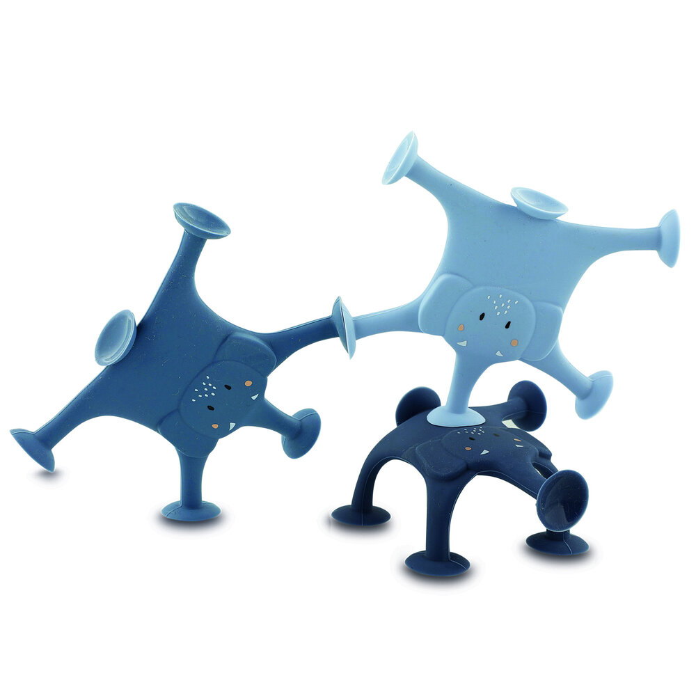 Trixie Dierenspel met zuignappen 3 stuks - Mrs. Elephant familie blauw Trixie Dierenspel met zuignappen 3 stuks - Mrs. Elephant familie blauw