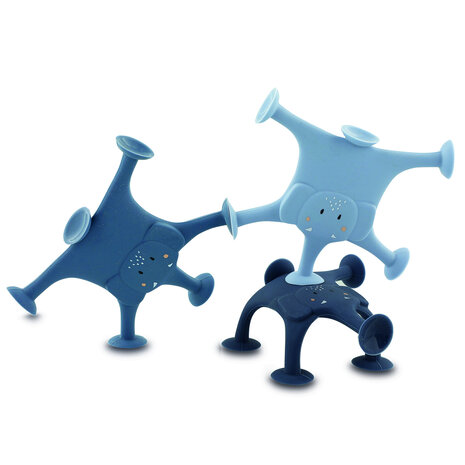 Trixie Dierenspel met zuignappen 3 stuks - Mrs. Elephant familie blauw Trixie Dierenspel met zuignappen 3 stuks - Mrs. Elephant familie blauw
