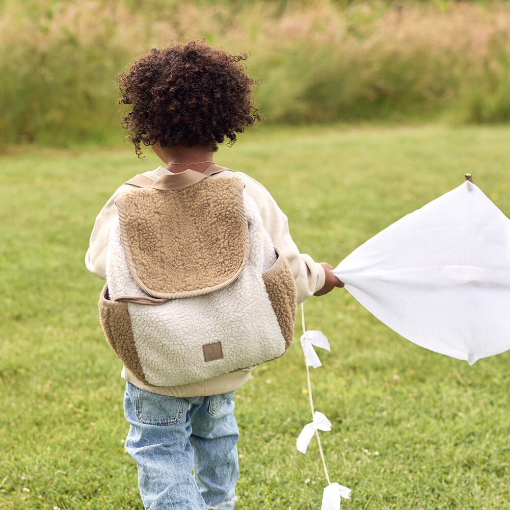 Jollein Rugtasje Colourblock - Naturel teddy