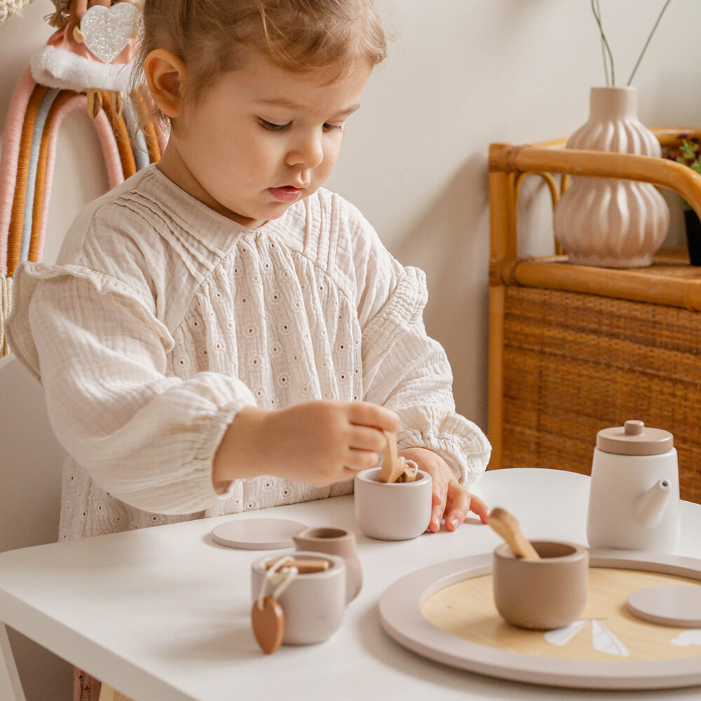 Label Label Houten theeset - Nougat Label Label Houten theeset - Nougat