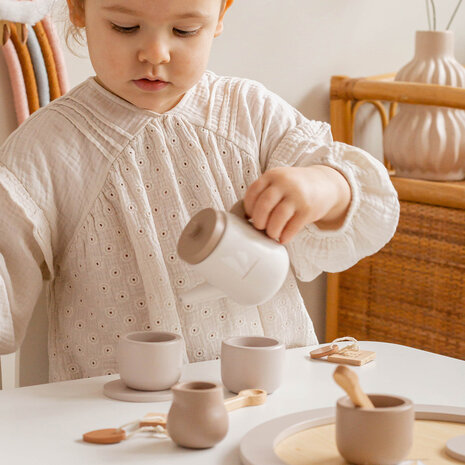 Label Label Houten theeset - Nougat Label Label Houten theeset - Nougat