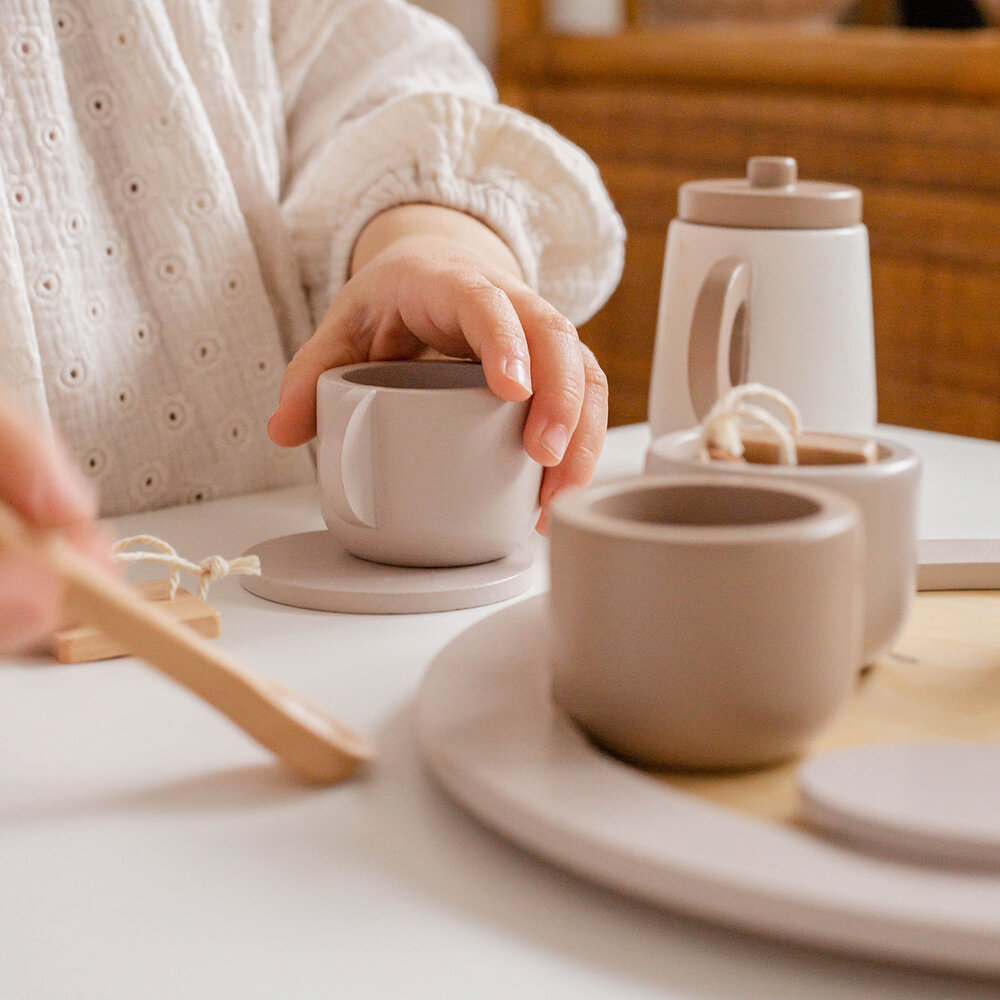 Label Label Houten theeset - Nougat Label Label Houten theeset - Nougat