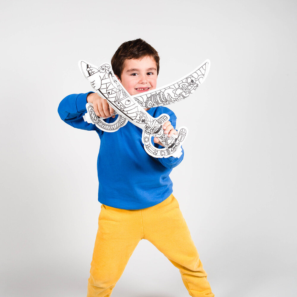 OMY 3D opblaasbare kleurplaat - Piraten