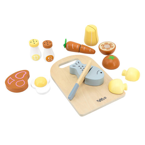 Tryco Houten snijplank met speelgoed eten Tryco Houten snijplank met speelgoed eten