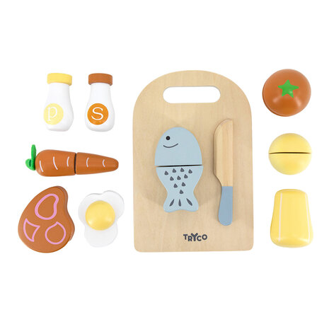 Tryco Houten snijplank met speelgoed eten Tryco Houten snijplank met speelgoed eten