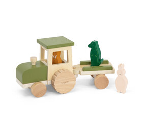 Trixie Houten tractor met aanhangwagen Trixie Houten tractor met aanhangwagen